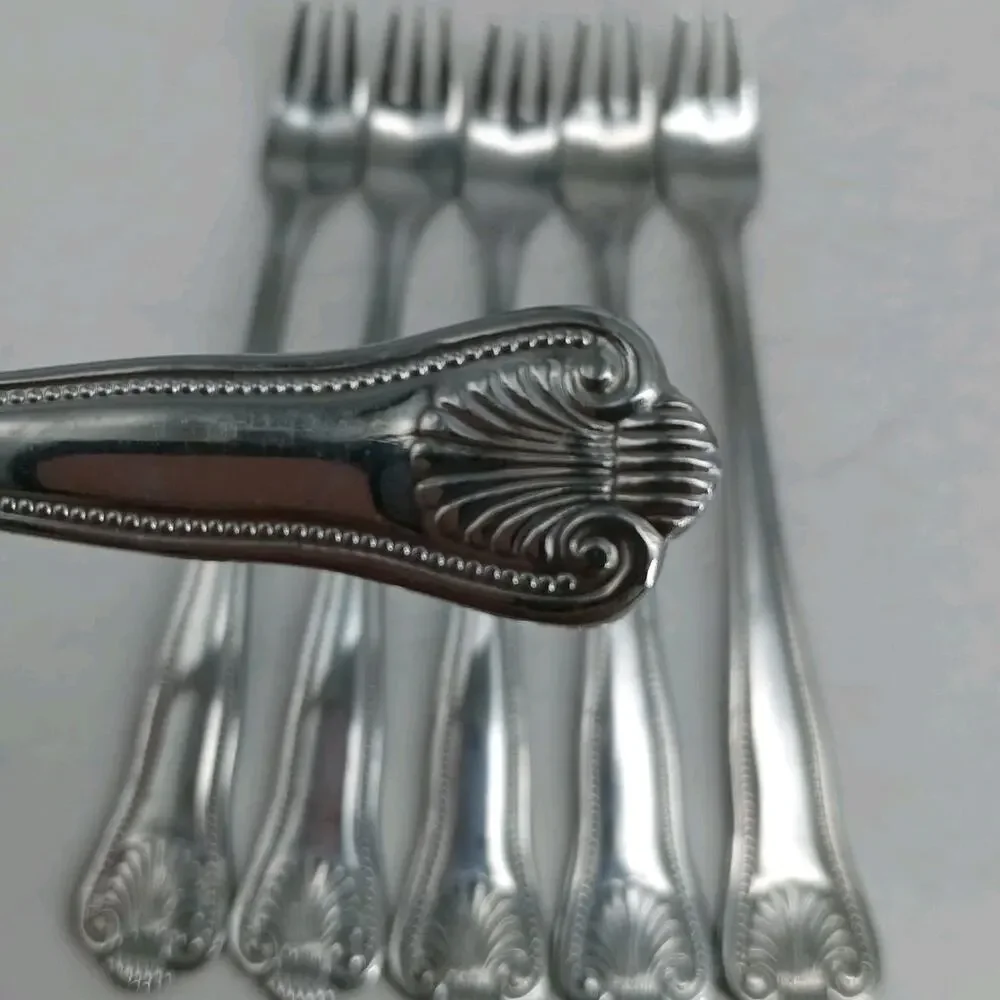 6X CF TOWLE Supreme STUART SHELL Stainless Cocktail Seafood Forks